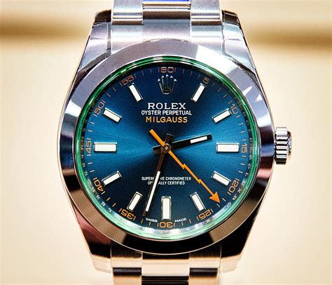 rolex milgauss blauw|rolex milgauss zifferblatt.